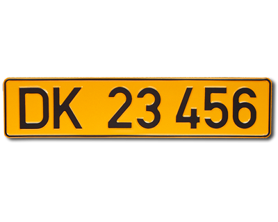 03a. Danish plate yellow reflective, 503 x 110 mm